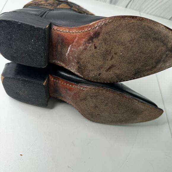 Vintage L.L. Bean Women’s 8 Cowboy Boots Brown Leather Tapestry Western Boho USA - Picture 10 of 10